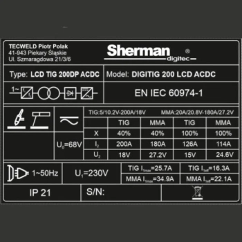 SHERMAN DIGITIG 200 LCD AC/DC